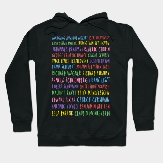 Classical Music Composers Rainbow Hoodie by broadwaygurl18